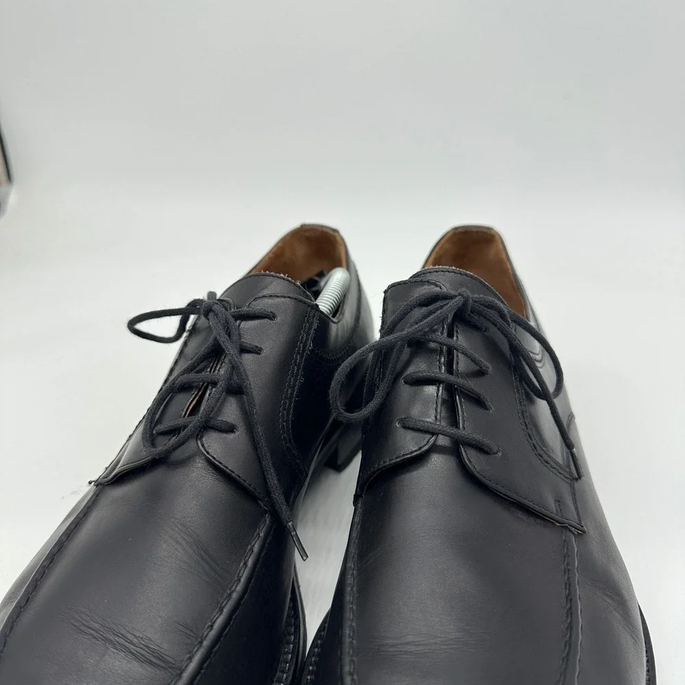 Faconnable Alan Men Oxford Dress Shoes 13M Black Leather Split Toe Made In Italy